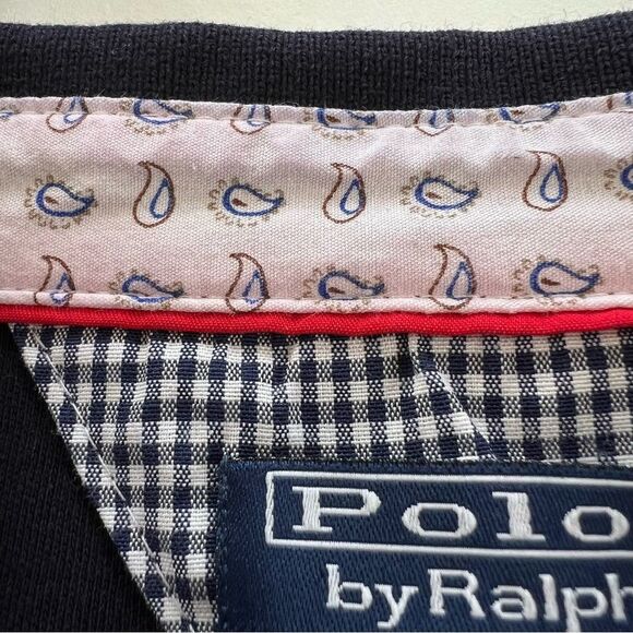 Vintage Polo By Ralph Lauren 90’s Navy Long Sleeve Preppy Polo Shirt XXL (Boys) - Picture 7 of 12